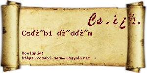 Csábi Ádám névjegykártya