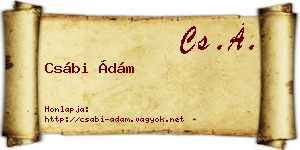 Csábi Ádám névjegykártya